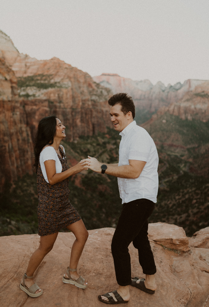 zion national park engagement photos