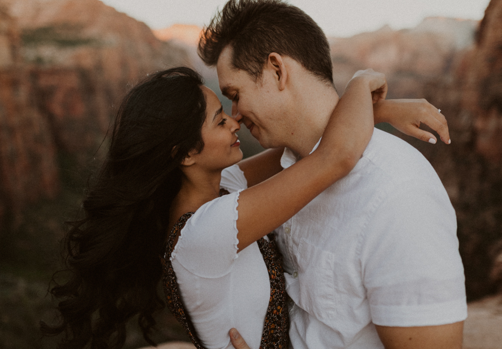 zion national park engagement photos